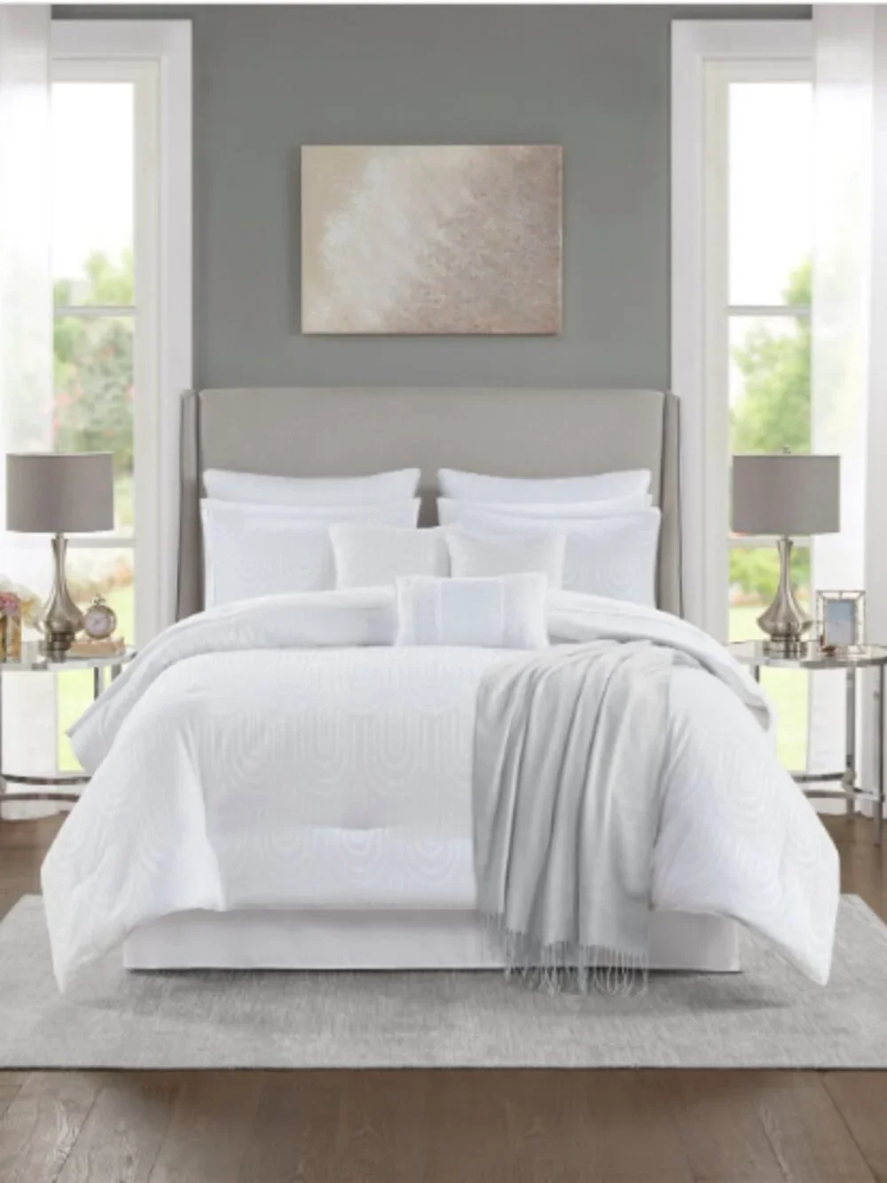 Jla Home Monroe 14-Pc. Queen Comforter Set - White